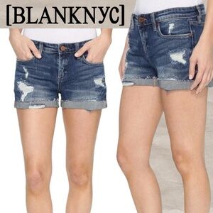Blank NYC Fulton Raw Hem Distressed Shorts Roll Up Dress Down Party Jeans 4/27 S